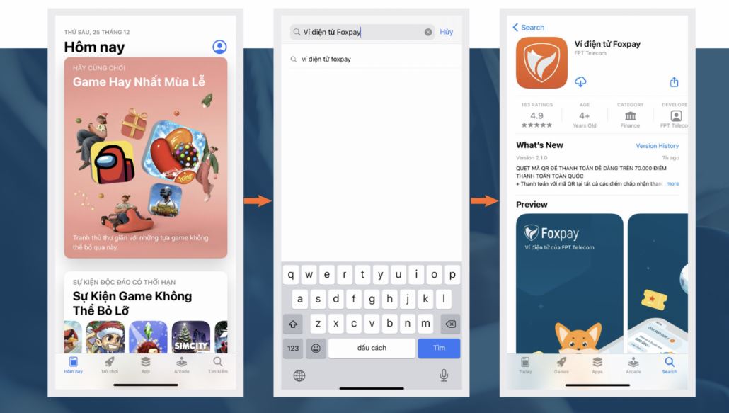 Cài đặt foxpay trên điện thoại hệ điều hành IOS