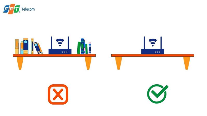 Đặt cục phát WiFi ở vị trí ít có vật cản