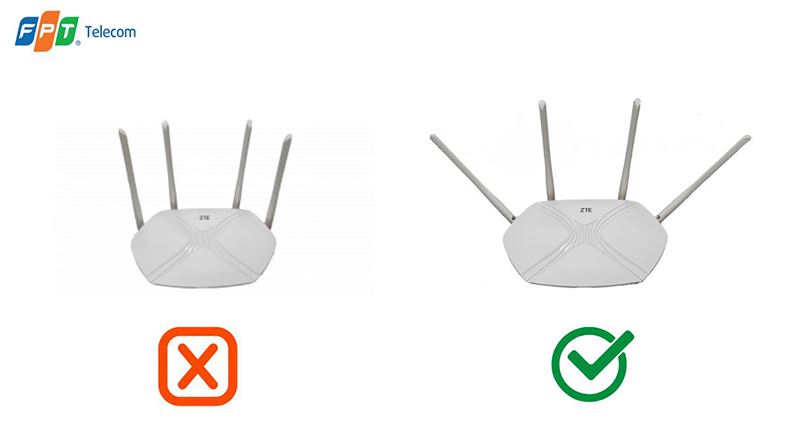 Đặt hướng anten của WiFi theo khuyến nghị của nhà sản xuất